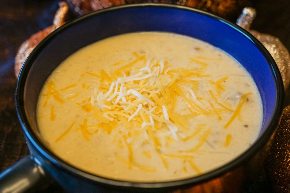 Potato Soup with Cheese, Bacon, and Sausage