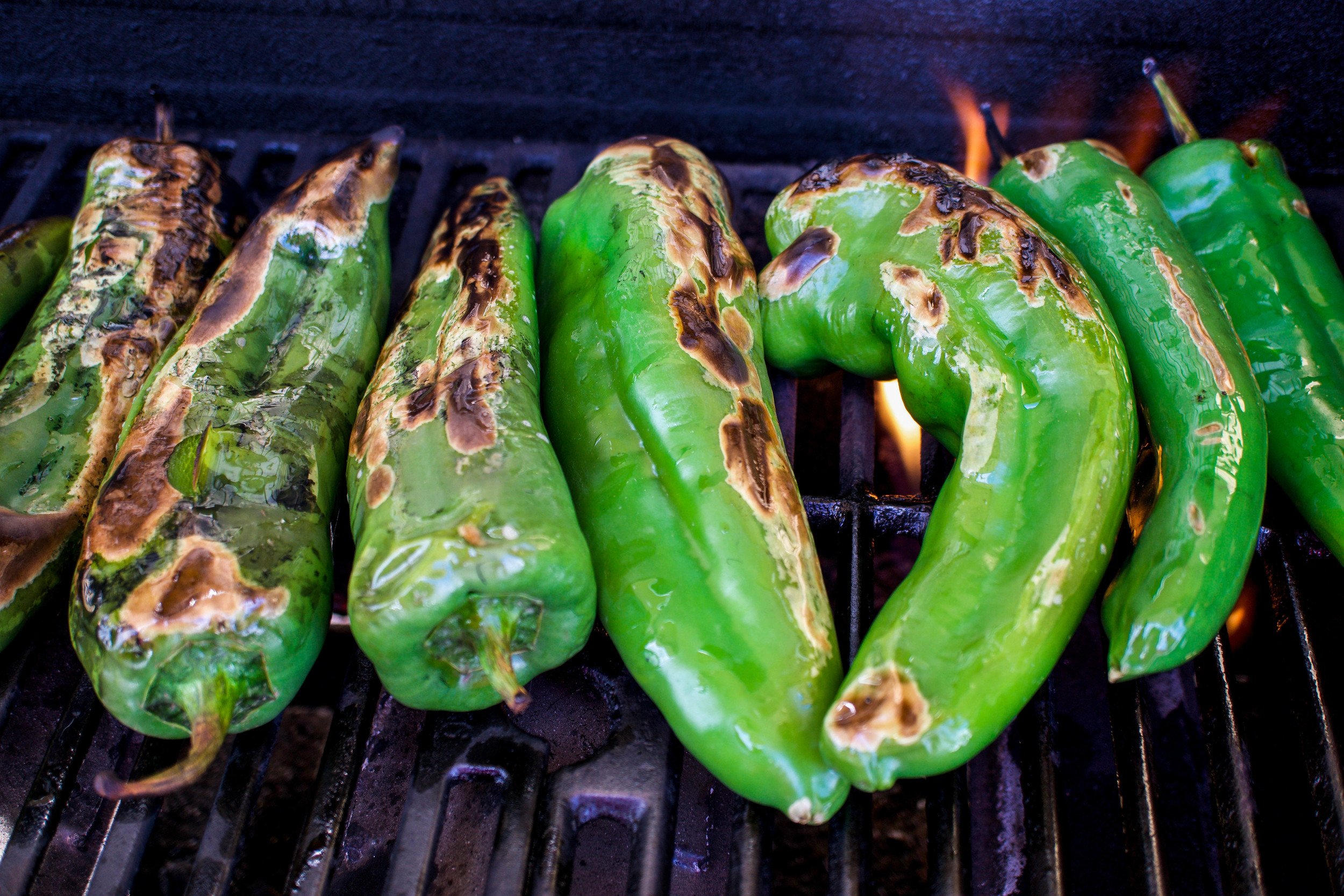 Fire Roasted Anaheim Peppers
