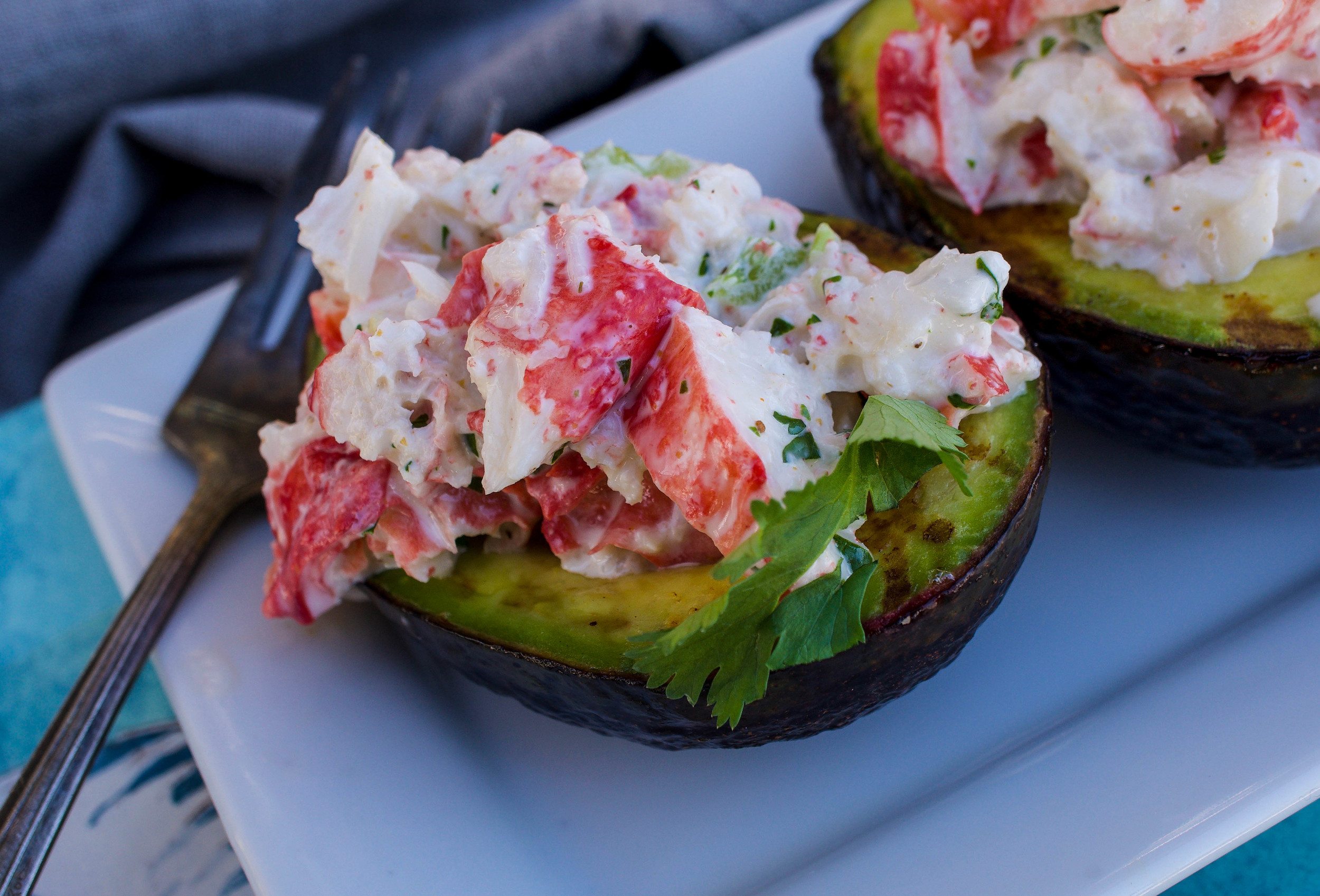 Alaskan King Crab Salad with Grilled Avocados is an indulgent treat perfect for a spring or summer meal.